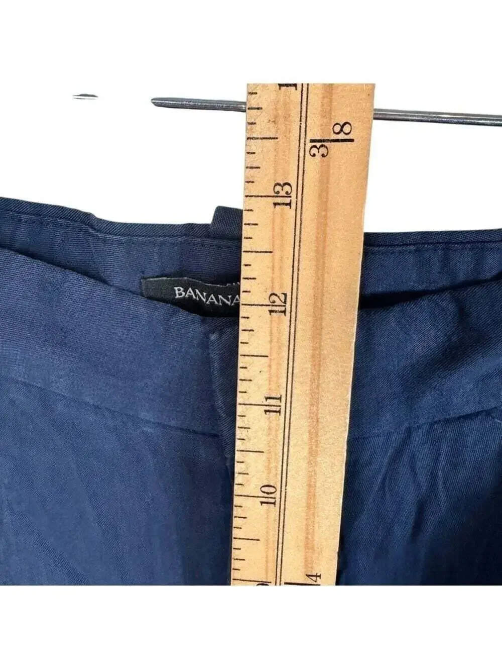 Banana Republic Linen Pants 10 Blue Wide Leg Crop-Lightweight Trousers